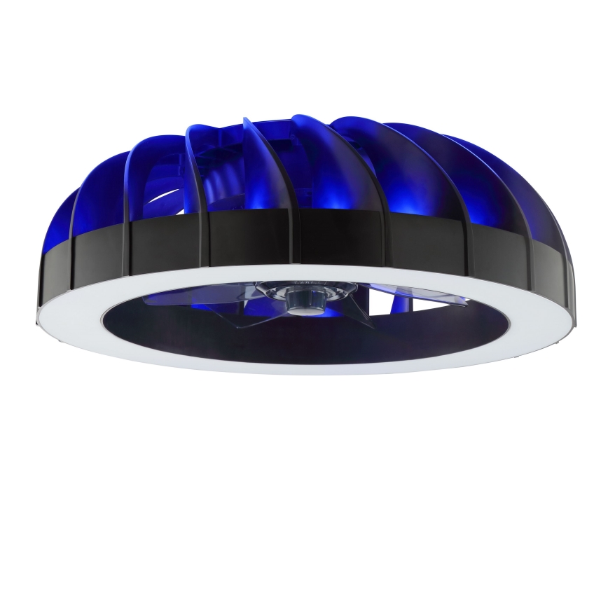 Brilliant - LED RGBW Regulējams griestu ventilators ar gaismu FANORA LED/30W/230V 2700-6500K Ø 46 cm melns + tālvadības pults