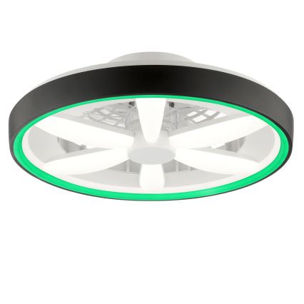 Brilliant - LED RGBW Regulējams griestu ventilators ar gaismu GAIANO LED/48W/230V 2700-6500K melns + tālvadības pults