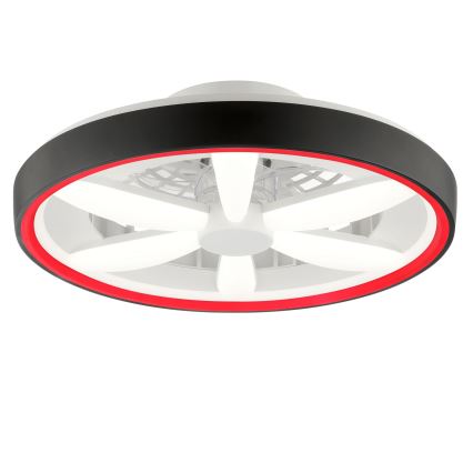 Brilliant - LED RGBW Aptumšojams griestu ventilators ar lampu GAIANO LED/48W/230V 2700-6500K melna + tālvadības pults