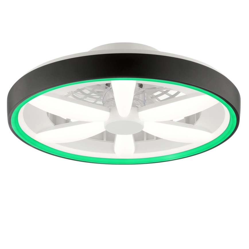 Brilliant - LED RGBW Aptumšojams griestu ventilators ar lampu GAIANO LED/48W/230V 2700-6500K melna + tālvadības pults