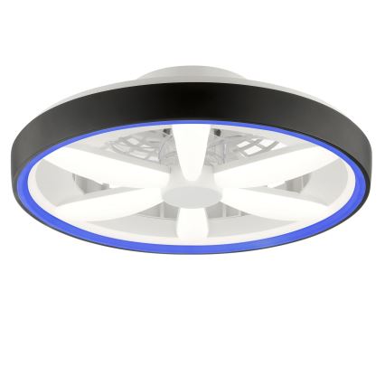 Brilliant - LED RGBW Aptumšojams griestu ventilators ar lampu GAIANO LED/48W/230V 2700-6500K melna + tālvadības pults