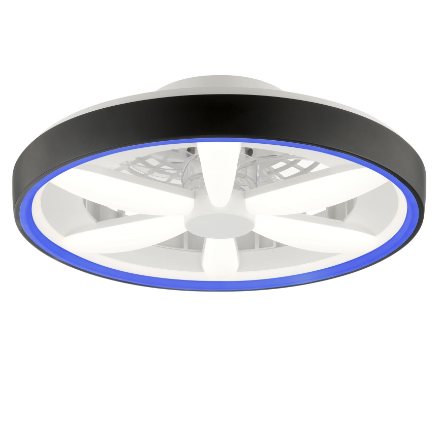 Brilliant - LED RGBW Aptumšojams griestu ventilators ar lampu GAIANO LED/48W/230V 2700-6500K melna + tālvadības pults