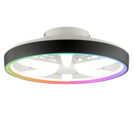 Brilliant - LED RGBW Aptumšojams griestu ventilators ar lampu GAIANO LED/48W/230V 2700-6500K melna + tālvadības pults
