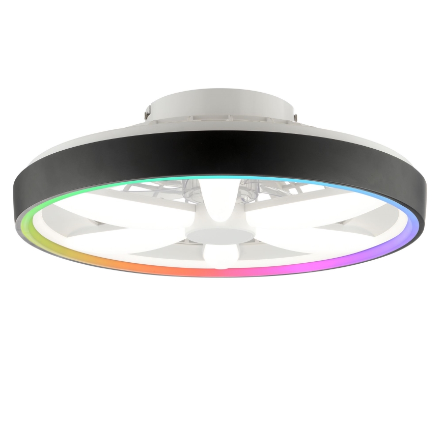 Brilliant - LED RGBW Aptumšojams griestu ventilators ar lampu GAIANO LED/48W/230V 2700-6500K melna + tālvadības pults