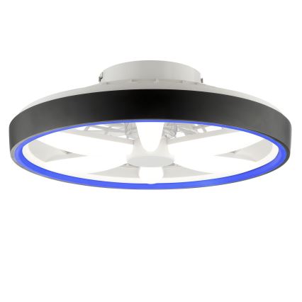 Brilliant - LED RGBW Aptumšojams griestu ventilators ar lampu GAIANO LED/48W/230V 2700-6500K melna + tālvadības pults