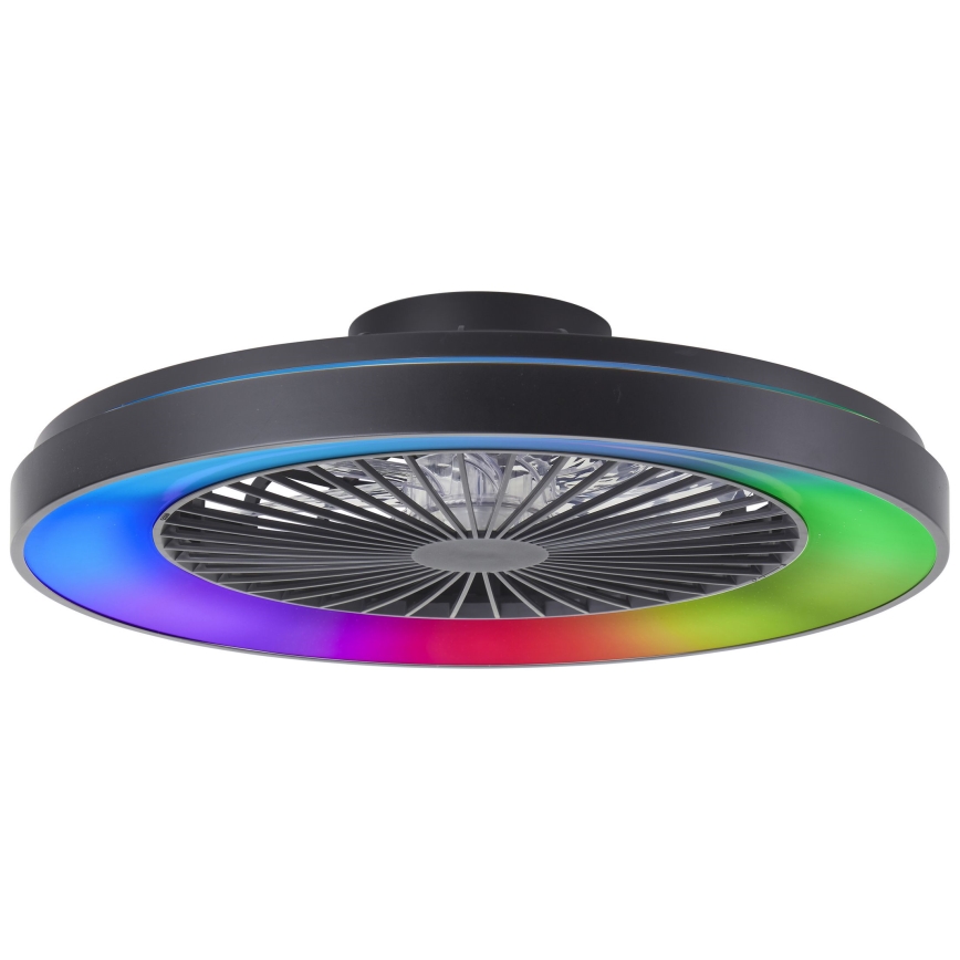 Brilliant - LED RGBW Regulējams griestu ventilators MAZZARO LED/24W/230V 3000-6500K Ø 58 cm melns + tālvadības pults