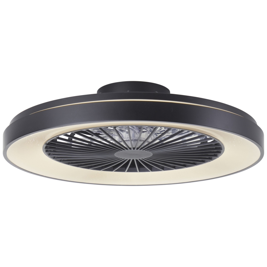 Brilliant - LED RGBW Regulējams griestu ventilators MAZZARO LED/24W/230V 3000-6500K Ø 58 cm melns + tālvadības pults