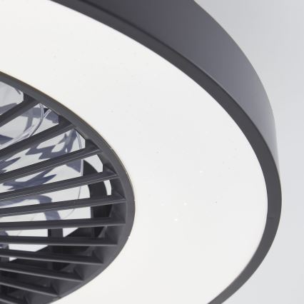 Brilliant - LED RGBW Regulējams griestu ventilators MAZZARO LED/24W/230V 3000-6500K Ø 58 cm melns + tālvadības pults