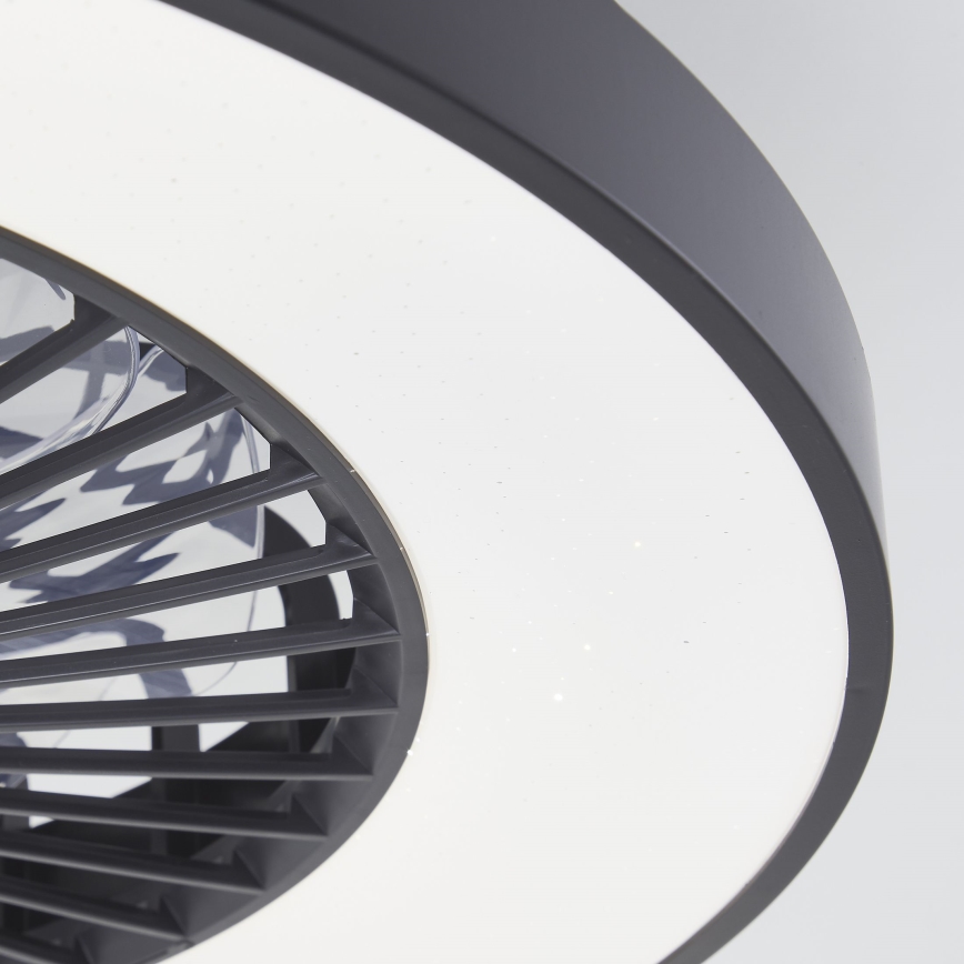 Brilliant - LED RGBW Regulējams griestu ventilators MAZZARO LED/24W/230V 3000-6500K Ø 58 cm melns + tālvadības pults