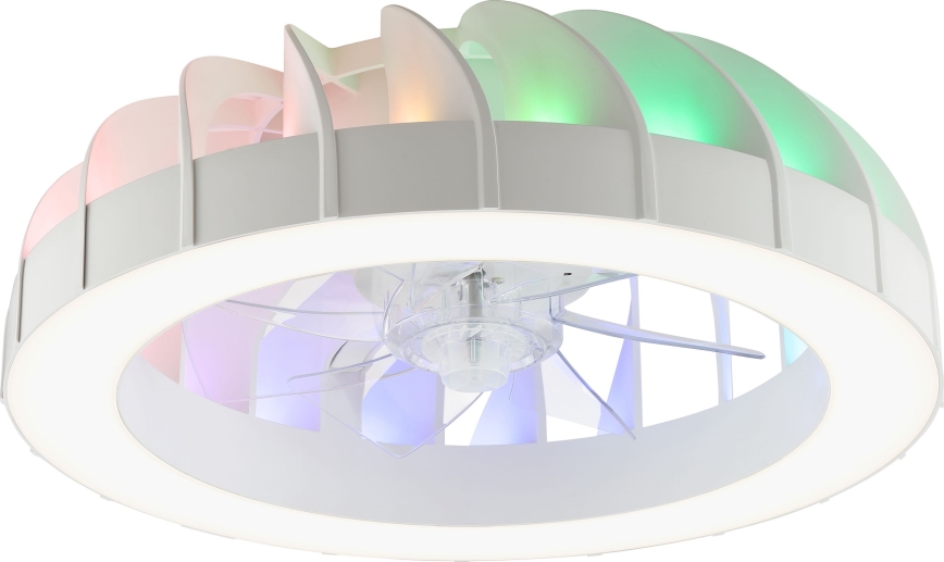 Brilliant - LED RGBW Regulējams griestu ventilators ar gaismu FANORA LED/30W/230V 2700-6500K Ø 46 cm balts + tālvadības pults