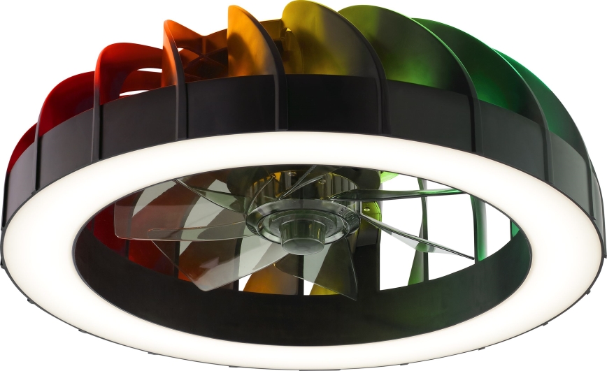 Brilliant - LED RGBW Regulējams griestu ventilators ar gaismu FANORA LED/30W/230V 2700-6500K Ø 46 cm melns + tālvadības pults