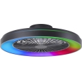 Brilliant - LED RGBW Regulējams griestu ventilators MAZZARO LED/24W/230V 3000-6500K Ø 58 cm melns + tālvadības pults