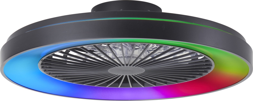 Brilliant - LED RGBW Regulējams griestu ventilators MAZZARO LED/24W/230V 3000-6500K Ø 58 cm melns + tālvadības pults