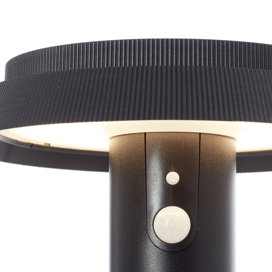 Brilliant - LED Saules enerģijas lampa ar sensoru ALVERO LED/4W/3,7V 70 cm IP44 melna