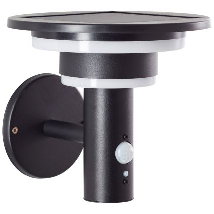 Brilliant - LED Saules enerģijas sienas lampa ar sensoru GARVINA LED/3W/3,7V IP44 melna