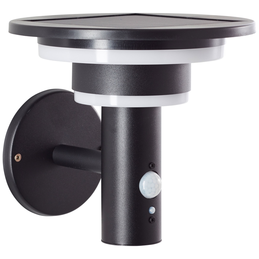 Brilliant - LED Saules enerģijas sienas lampa ar sensoru GARVINA LED/3W/3,7V IP44 melna