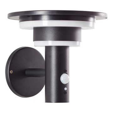 Brilliant - LED Saules enerģijas sienas lampa ar sensoru GARVINA LED/3W/3,7V IP44 melna