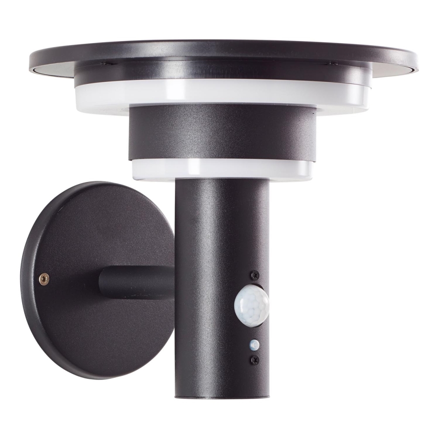 Brilliant - LED Saules enerģijas sienas lampa ar sensoru GARVINA LED/3W/3,7V IP44 melna