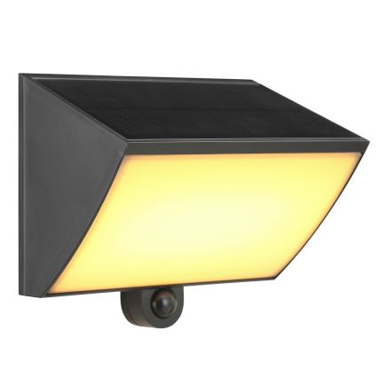 Brilliant - LED saules sienas gaismeklis ar sensoru SIERRA LED/6W/3,7V 2700/4000/6500K 2000 mAh IP54 melns