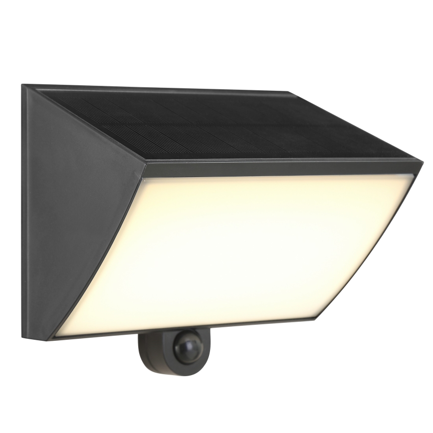 Brilliant - LED saules sienas gaismeklis ar sensoru SIERRA LED/6W/3,7V 2700/4000/6500K 2000 mAh IP54 melns