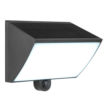 Brilliant - LED saules sienas gaismeklis ar sensoru SIERRA LED/6W/3,7V 2700/4000/6500K 2000 mAh IP54 melns