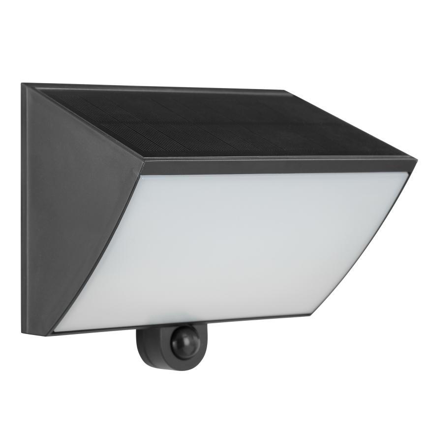 Brilliant - LED saules sienas gaismeklis ar sensoru SIERRA LED/6W/3,7V 2700/4000/6500K 2000 mAh IP54 melns