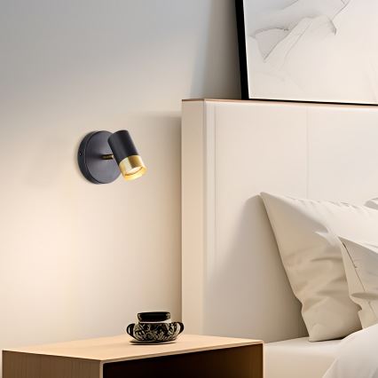 Brilliant - LED sienas prožektors VIGOLO 1xGU10/5W/230V melns/zelts