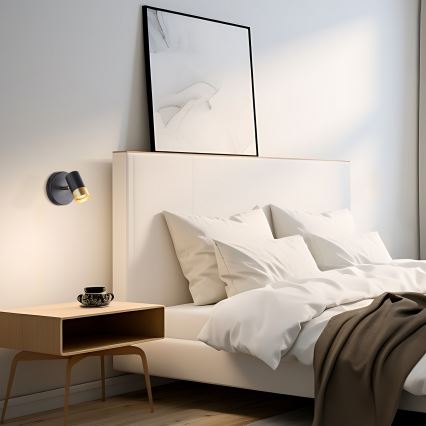 Brilliant - LED sienas prožektors VIGOLO 1xGU10/5W/230V melns/zelts