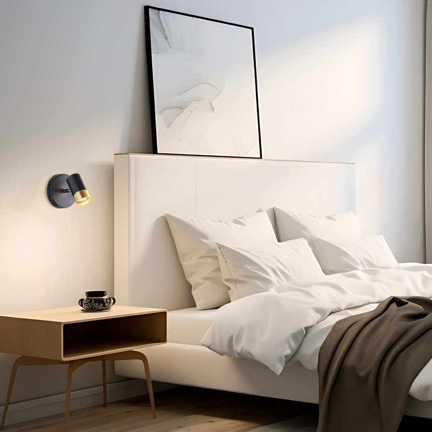 Brilliant - LED sienas prožektors VIGOLO 1xGU10/5W/230V melns/zelts