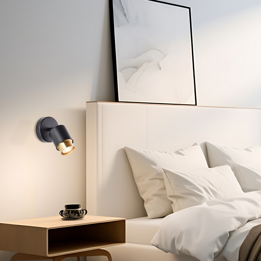 Brilliant - LED sienas spotgaismeklis COVELO 1xGU10/5W/230V melns/zeltains