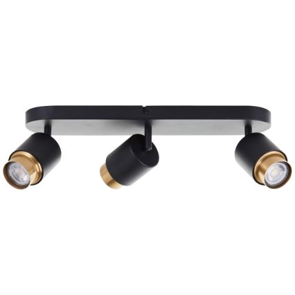 Brilliant - LED spotgaismeklis COVELO 3xGU10/5W/230V melns/zelts