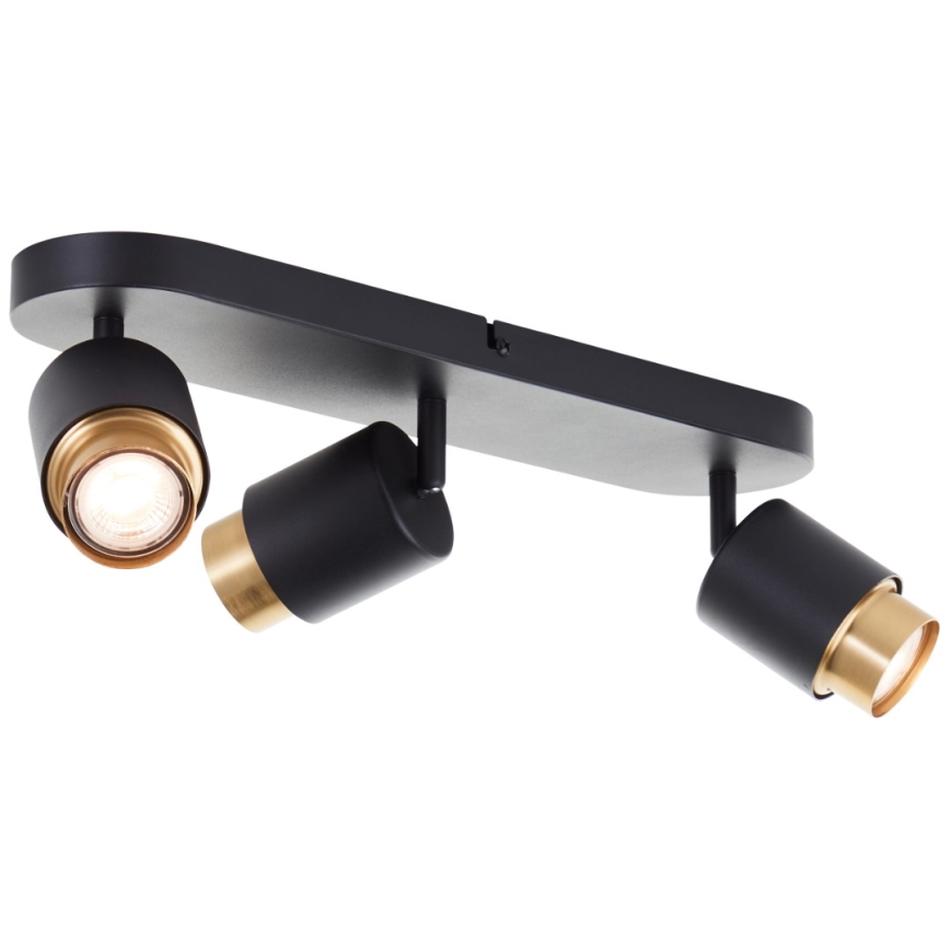 Brilliant - LED spotgaismeklis COVELO 3xGU10/5W/230V melns/zelts