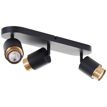 Brilliant - LED spotgaismeklis COVELO 3xGU10/5W/230V melns/zelts