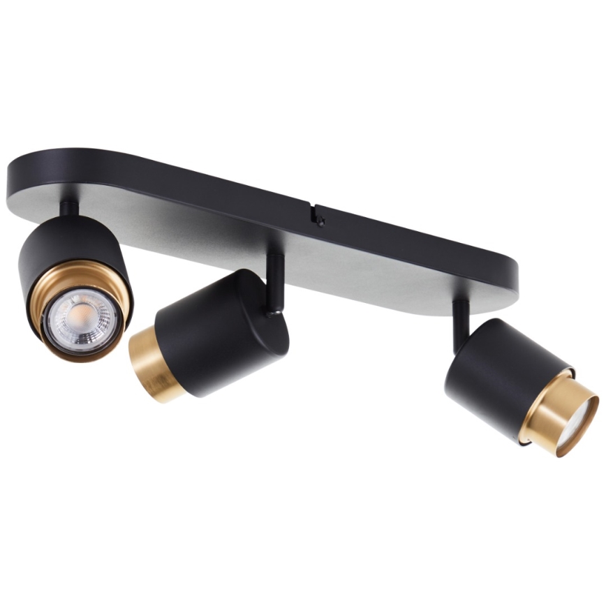 Brilliant - LED spotgaismeklis COVELO 3xGU10/5W/230V melns/zelts