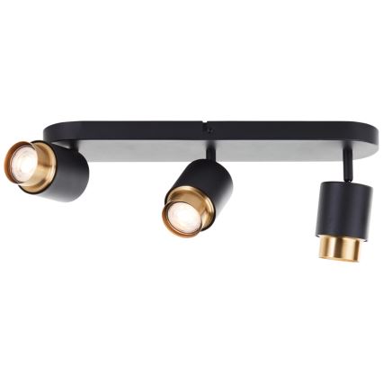 Brilliant - LED spotgaismeklis COVELO 3xGU10/5W/230V melns/zelts