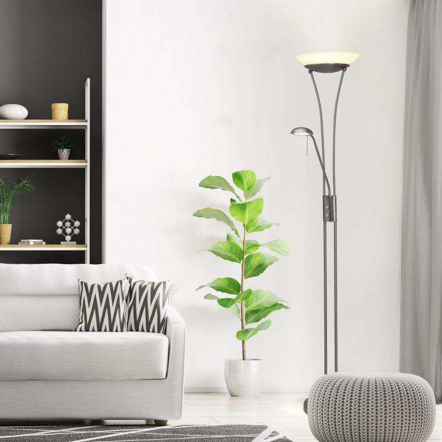 Brilliant - LED stāvlampa FINN ar regulējamu spilgtumu 2xLED/13W/230V matēts hroms
