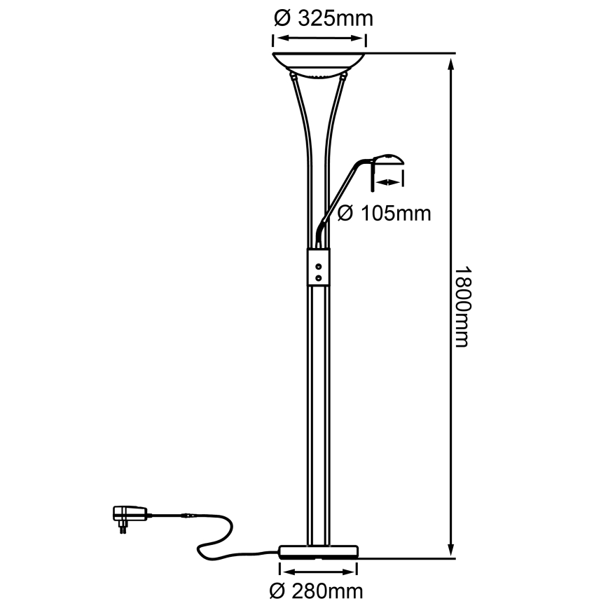 Brilliant - LED stāvlampa FINN ar regulējamu spilgtumu 2xLED/13W/230V matēts hroms