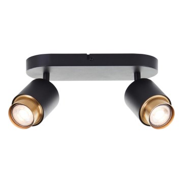 Brilliant - LED virziena gaismeklis COVELO 2xGU10/5W/230V melns/zelts