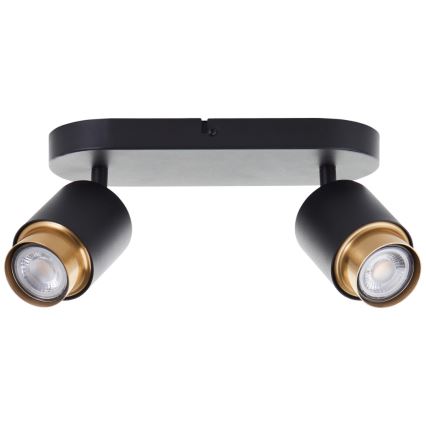 Brilliant - LED virziena gaismeklis COVELO 2xGU10/5W/230V melns/zelts