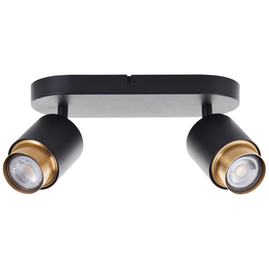 Brilliant - LED virziena gaismeklis COVELO 2xGU10/5W/230V melns/zelts