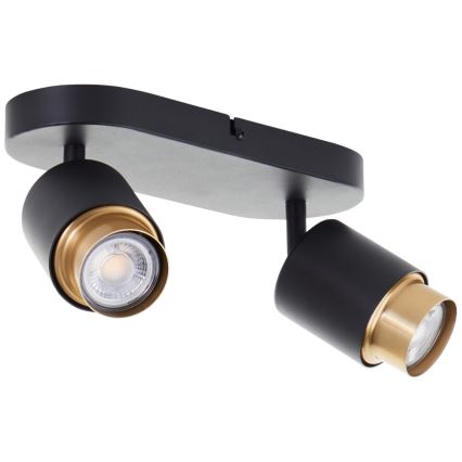 Brilliant - LED virziena gaismeklis COVELO 2xGU10/5W/230V melns/zelts