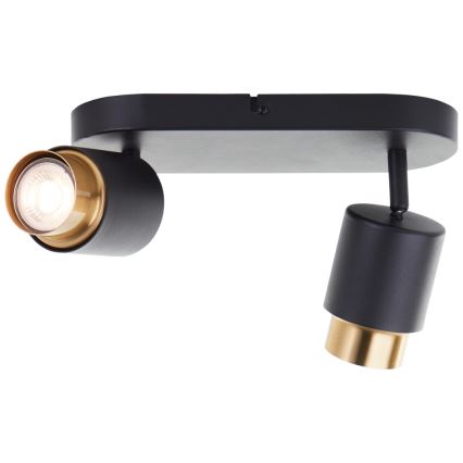 Brilliant - LED virziena gaismeklis COVELO 2xGU10/5W/230V melns/zelts