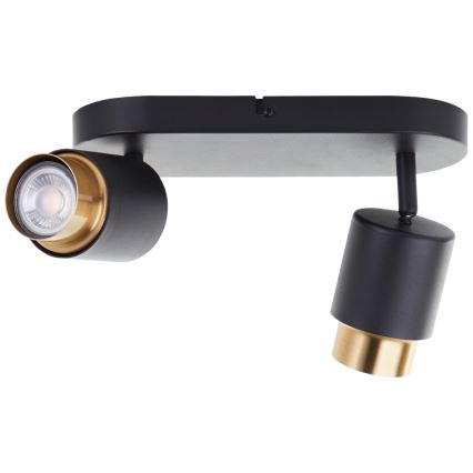 Brilliant - LED virziena gaismeklis COVELO 2xGU10/5W/230V melns/zelts