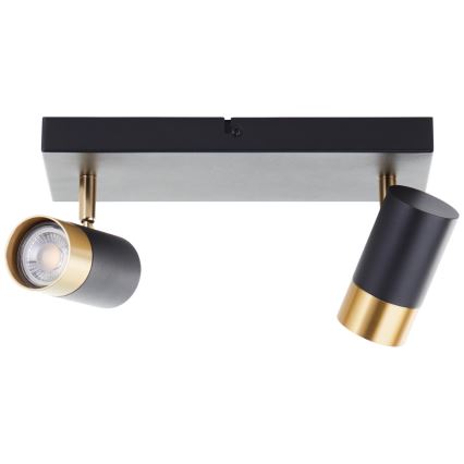 Brilliant - LED virziena gaismeklis COVELO 2xGU10/5W/230V melns/zelts