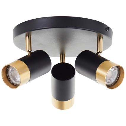 Brilliant - LED virziena gaismeklis VIGOLO 3xGU10/5W/230V melns/zelts