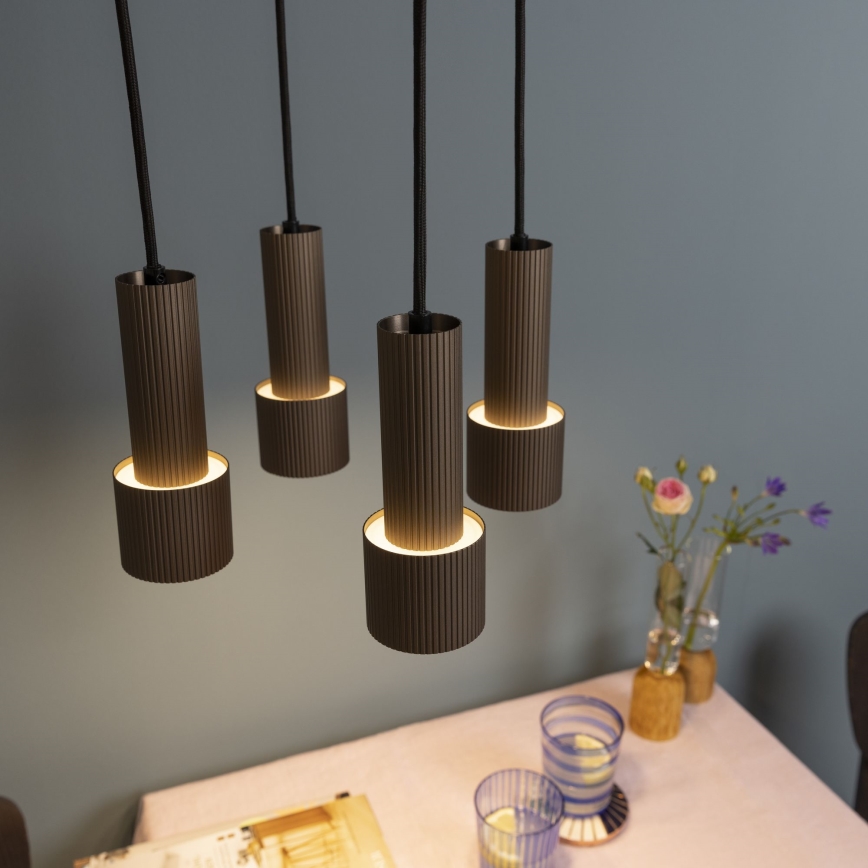 Brilliant - Lustra ar auklu CADIZ 4xGU10/10W/230V d. 35 cm bronza