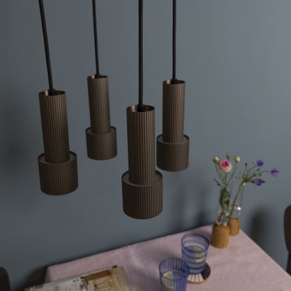 Brilliant - Lustra ar auklu CADIZ 4xGU10/10W/230V d. 35 cm bronza