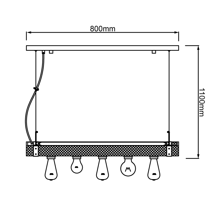 Brilliant - Lustra ar auklu WOODHILL 5xE27/30W/230V - FSC sertificēts