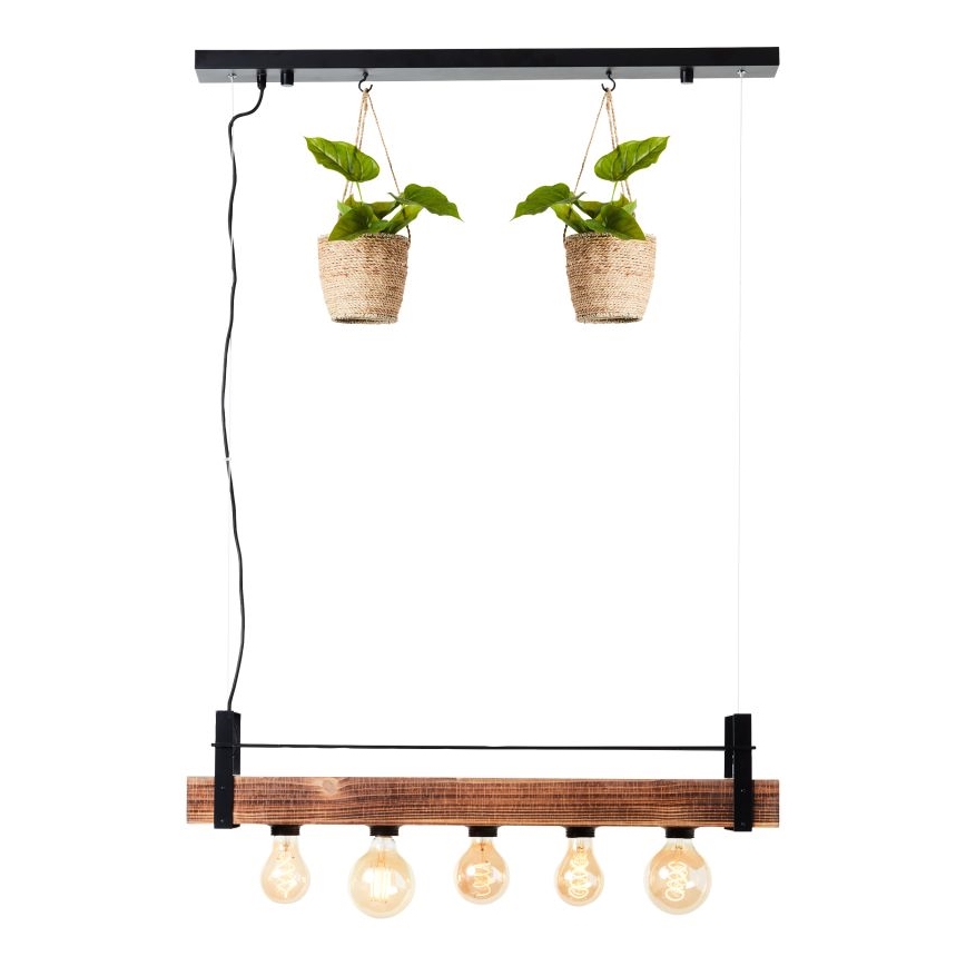 Brilliant - Lustra uz kabeļa BANKWOOD 5xE27/28W/230V topols