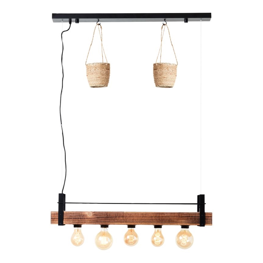 Brilliant - Lustra uz kabeļa BANKWOOD 5xE27/28W/230V topols